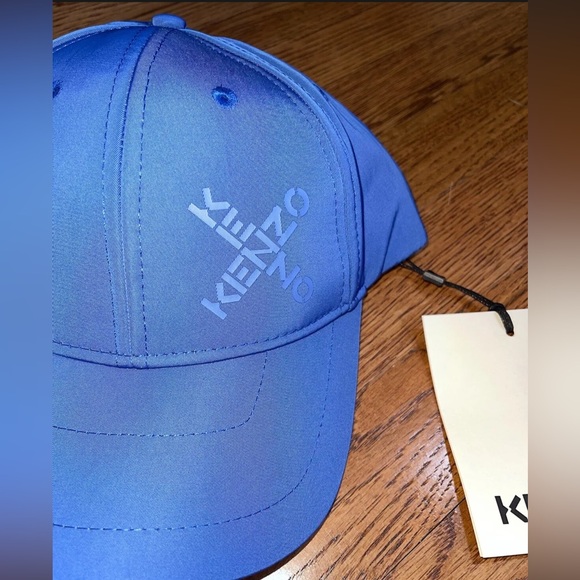 KENZO Cross Logo Print Baseball Cap Blue 5AC221 F21 70 NWT - Picture 3 of 10
